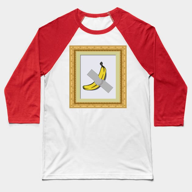 Duct Taped Banana Framed On Wall Baseball T-Shirt by Brobocop